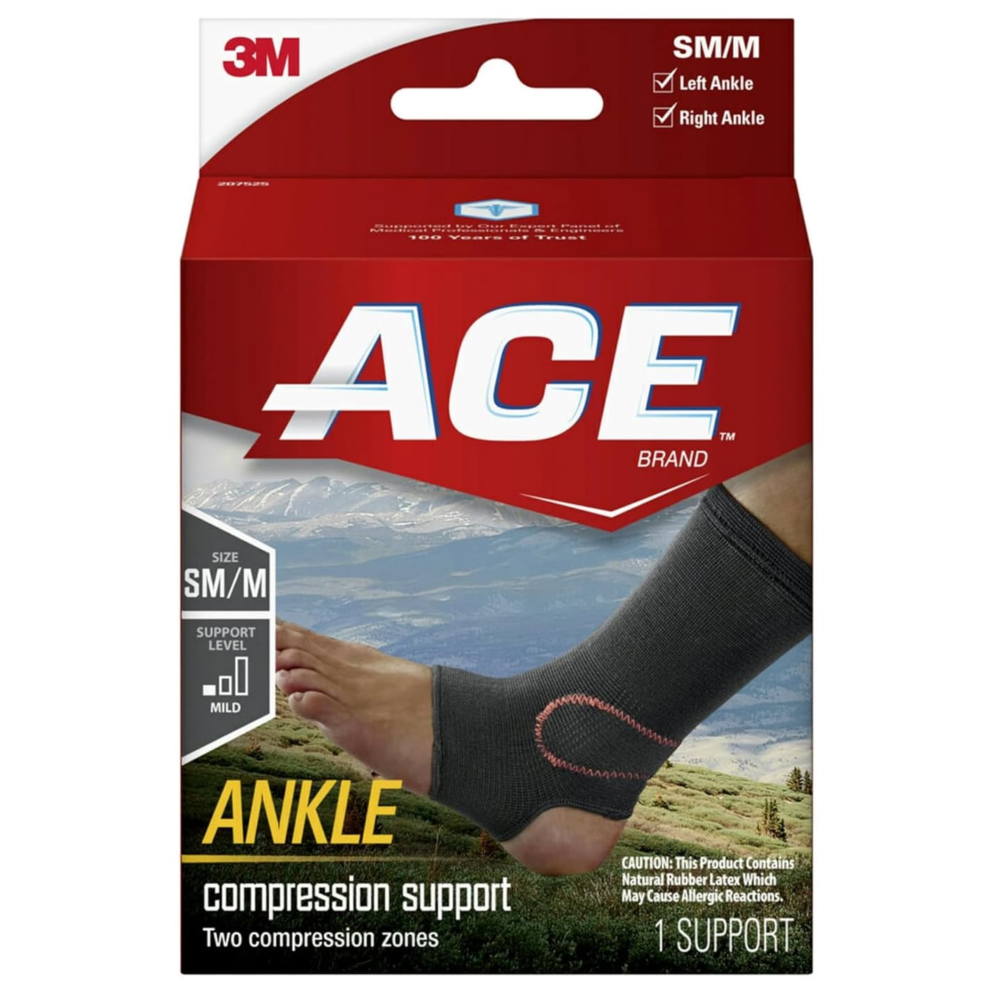 3M Ace Elasto-Preene Ankle Support Small-Medium, Black - Each