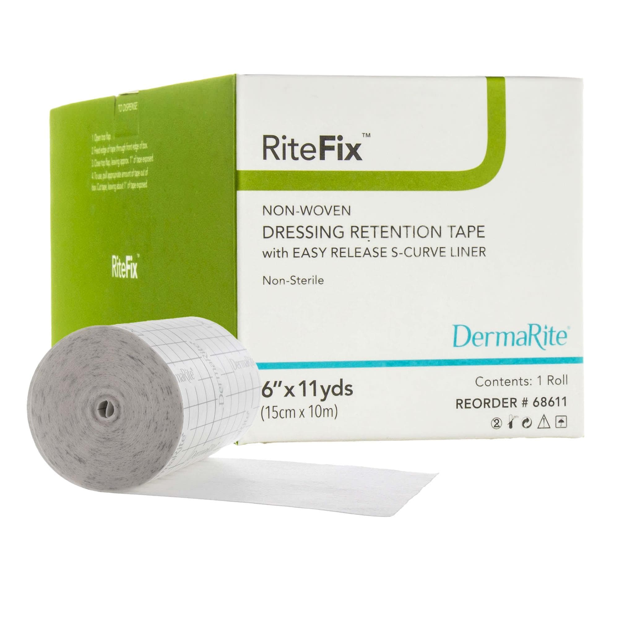 DermaRite RiteFix Retention Dressing Tape, 6 Inch x 11 Yards - Each - Image 1