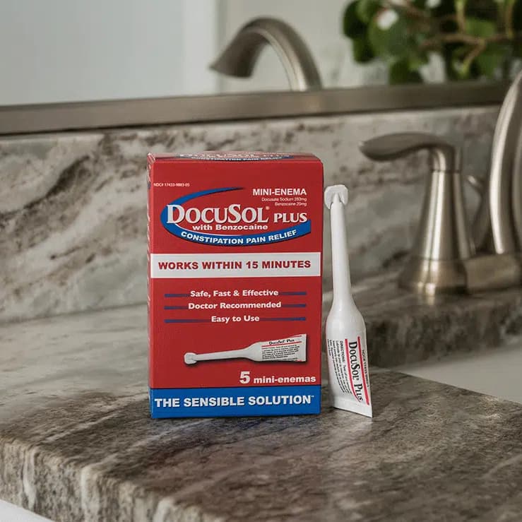 DocuSol Plus Constipation Relief Mini Enemas - 5 Count - Image 2
