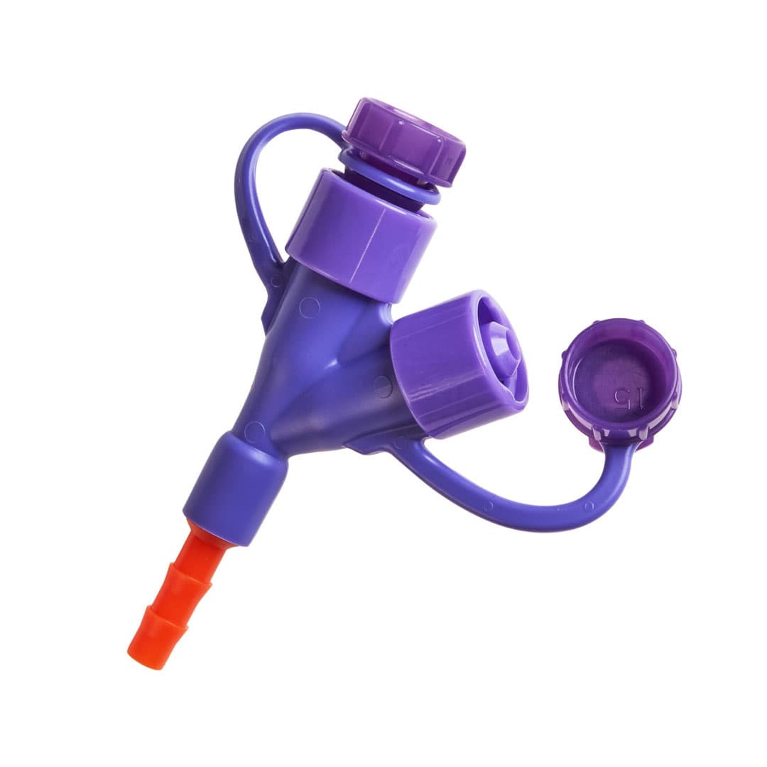 Kangaroo Y-Port-PEG Polyurethane Orange Gastrostomy Tube Adapter, 16Fr - Each - Image 1