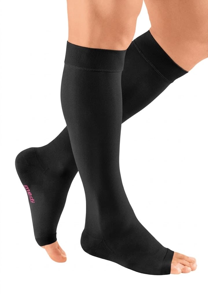 Mediven Plus Calf Petite Open Toe 30-40 mmHg Compression Stocking, Size VII, Black - Pair - Image 1