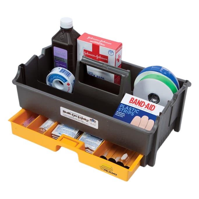 Carry Caddy with Drawer – HDPE 6 Compartments Medical Supply Organizer