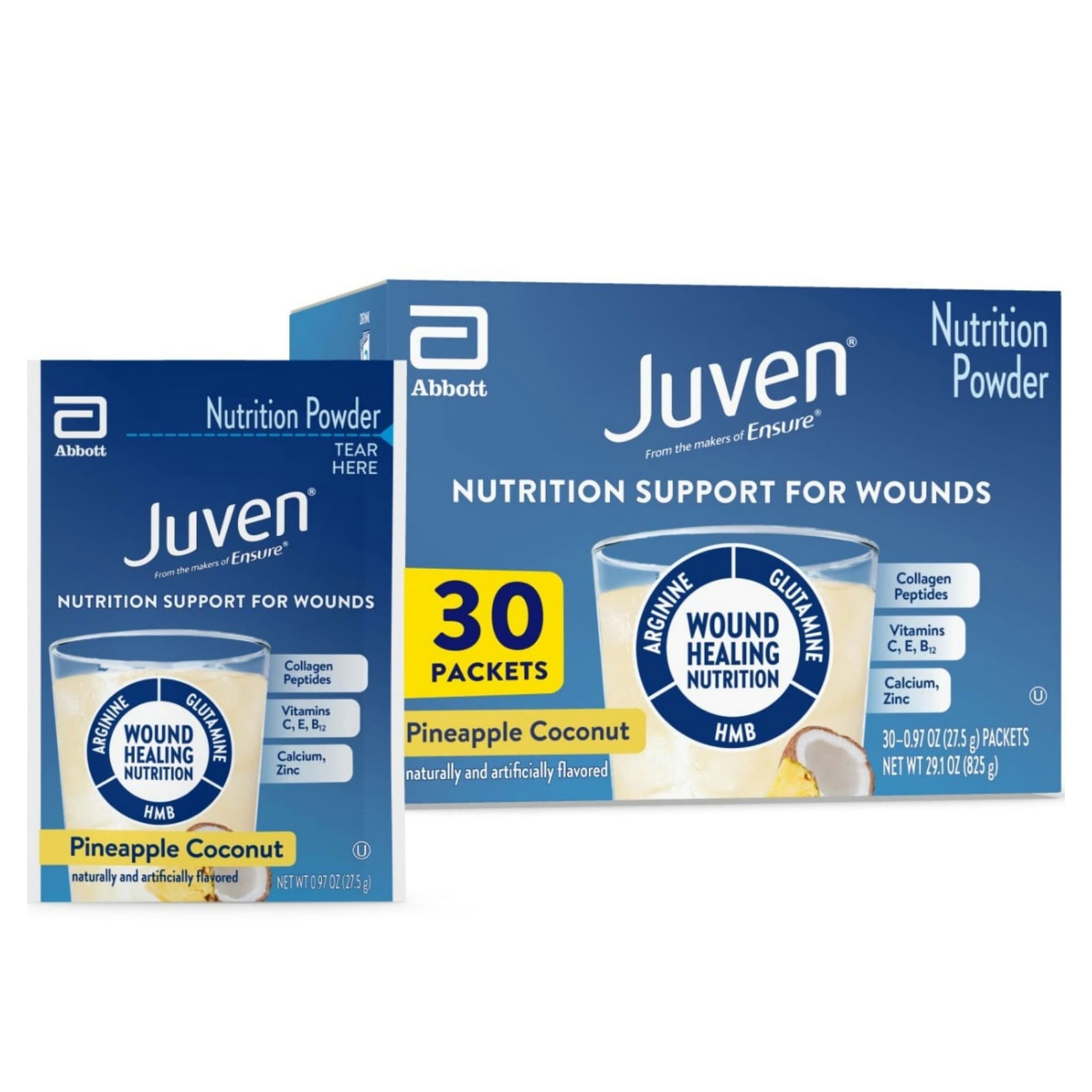 Juven Therapeutic Nutrition Powder, Pineapple Coconut, 0.97 oz - Case of 180 - Image 1