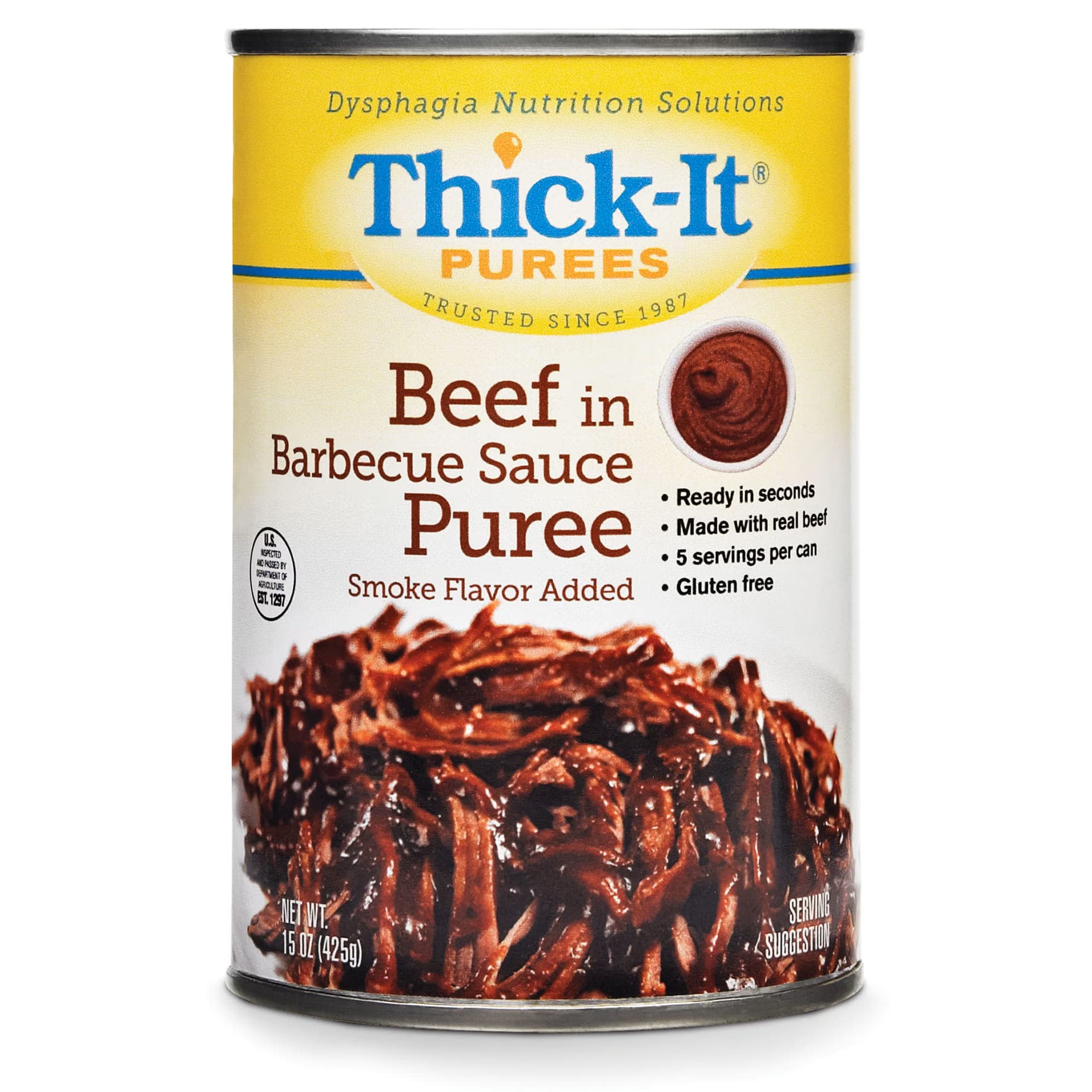 Thick-It Puree, Beef in BBQ Sauce, 15 oz - Case of 12 - Image 1