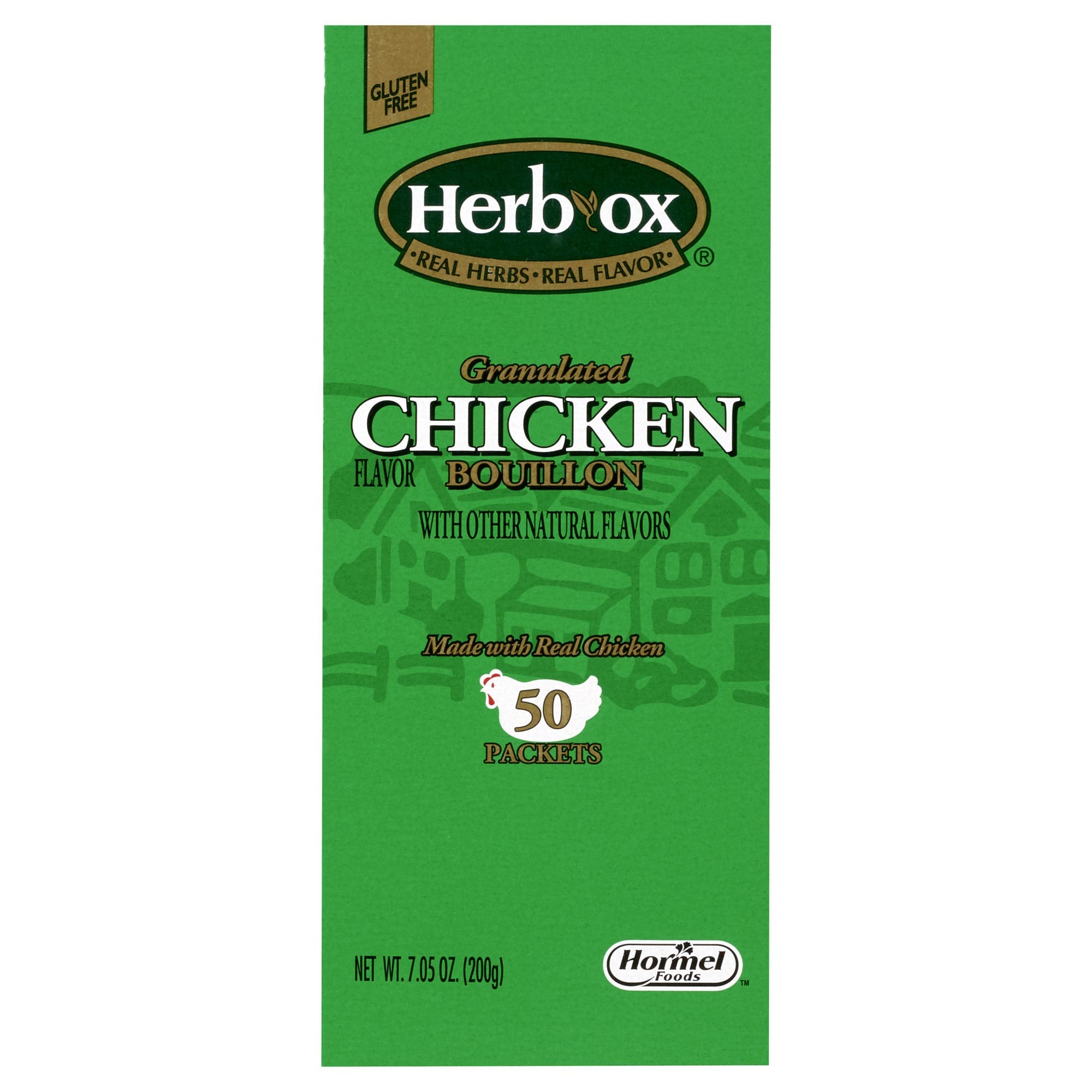 Herb-Ox Instant Chicken Broth, 7.5 oz - Box of 50 - Image 1