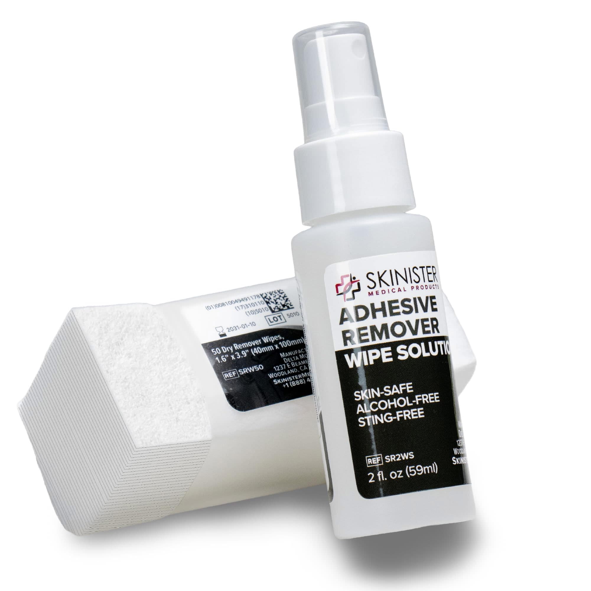 Skinister Hybrid Adhesive Remover Wipes + Spray Solution, 2 oz - Box of 50 - Image 1