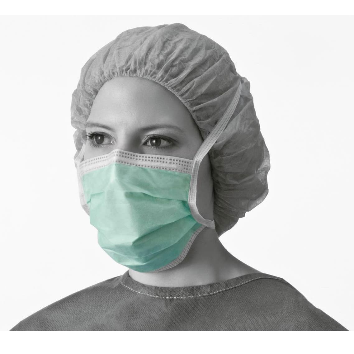 Medline Surgical Face Mask with Ties and Anti-Fog Film Strip, 3 Ply - Image 6