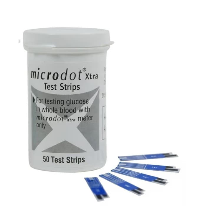 Microdot Xtra Blood Glucose Test Strips