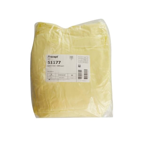 Precept Protective Procedure Gown, Yellow - Bag of 10 - Image 1