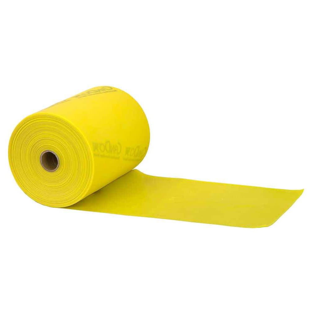 CanDo Low Powder Exercise Band, 25 Yards, Yellow, Extra Light - Image 1
