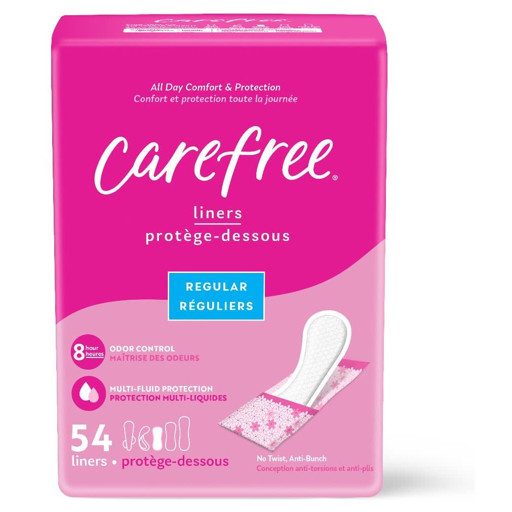 Carefree Panty Liners, Unscented, Regular - Case of 4 - Image 1