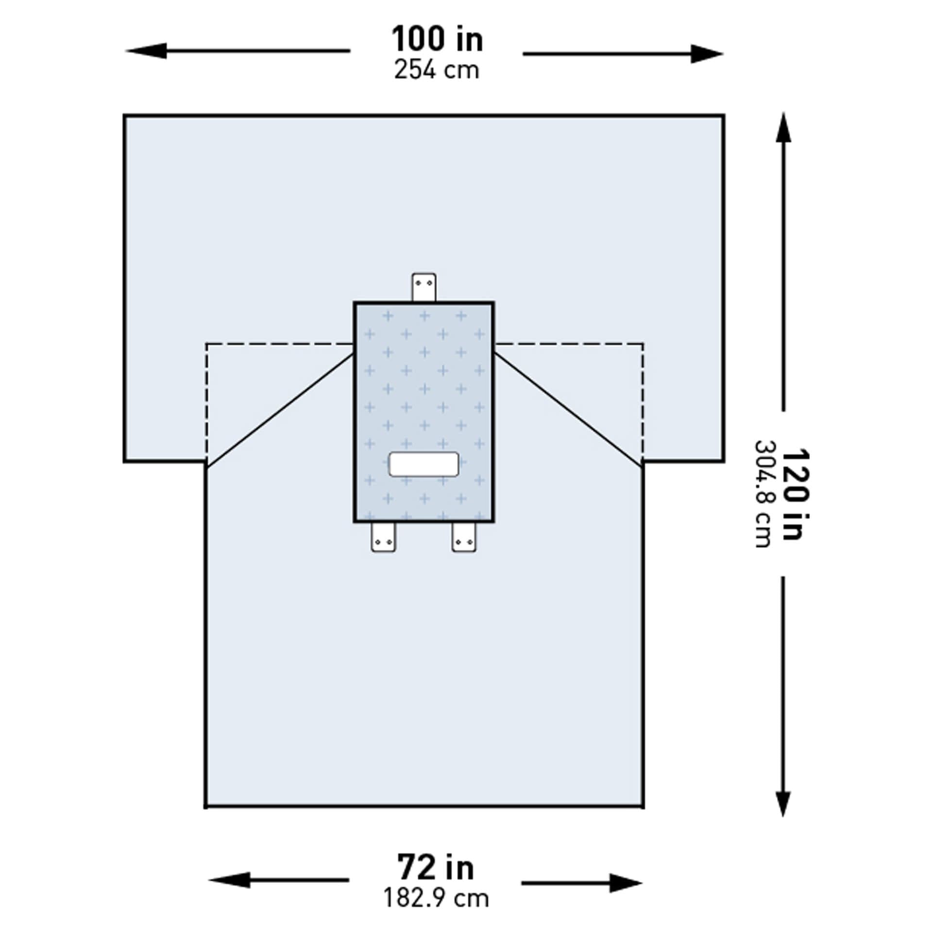 McKesson Blue Abdominal Drape Without Pouch, 100 W x 72 W x 120 L Inch - Image 2