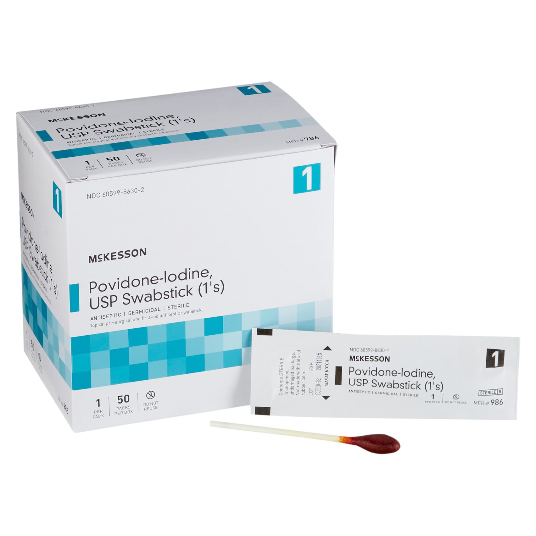 McKesson Povidone-Iodine Impregnated Swabstick - Each - Image 1