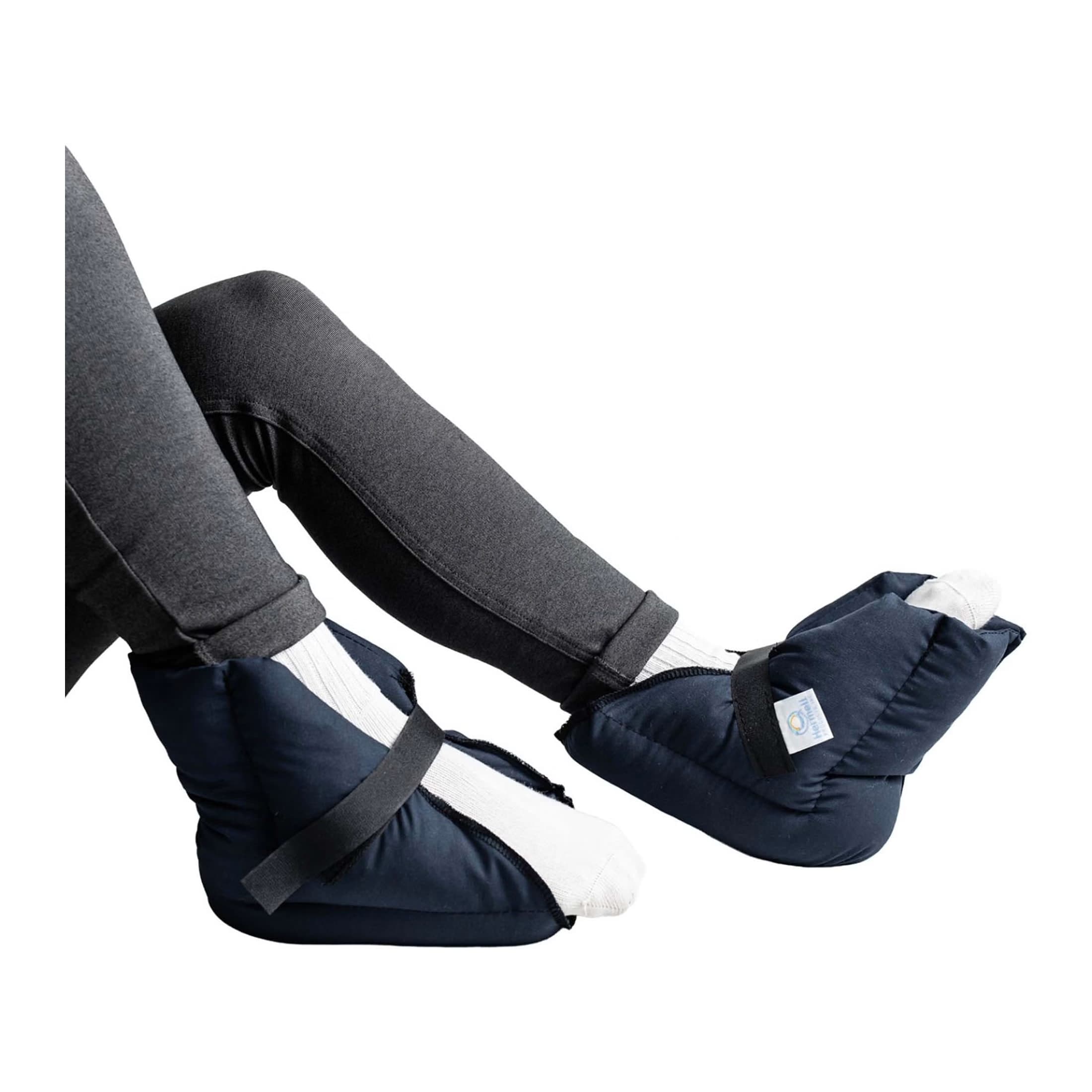 Hermell Reusable Quilted Polyester Fill Heel Protector Pad, Navy Blue - Pair - Image 3