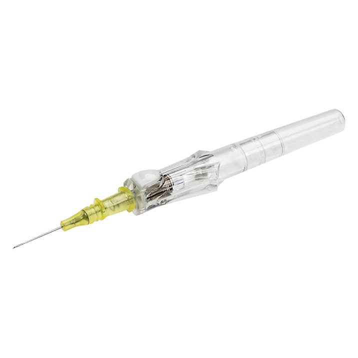 BD Insyte Autoguard Winged Shielded IV Catheters, Yellow, 24 Gauge, 0.75 Inch - Box of 50 - Image 1