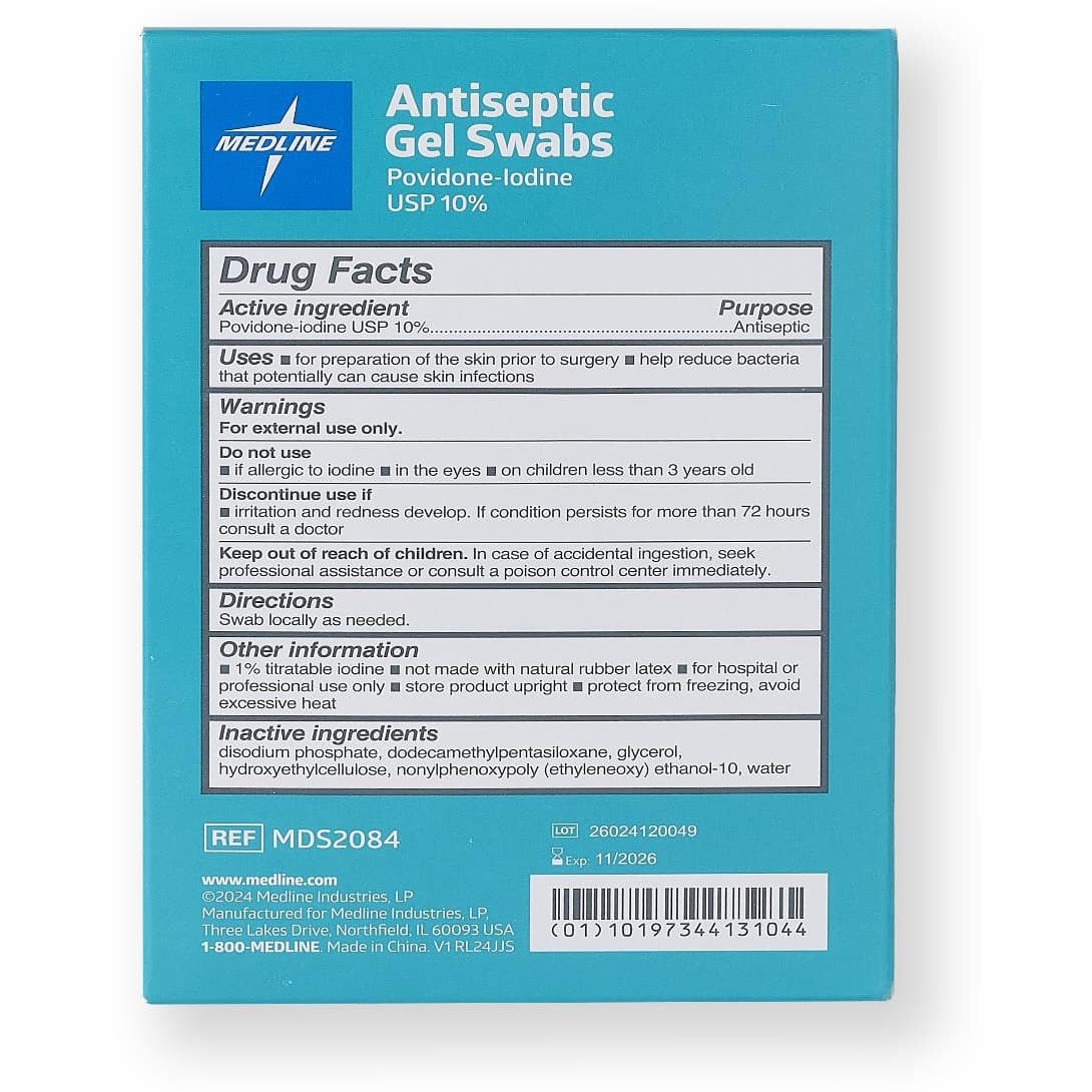Antiseptic Povidone-Iodine Swabs, Teal Box - Image 6