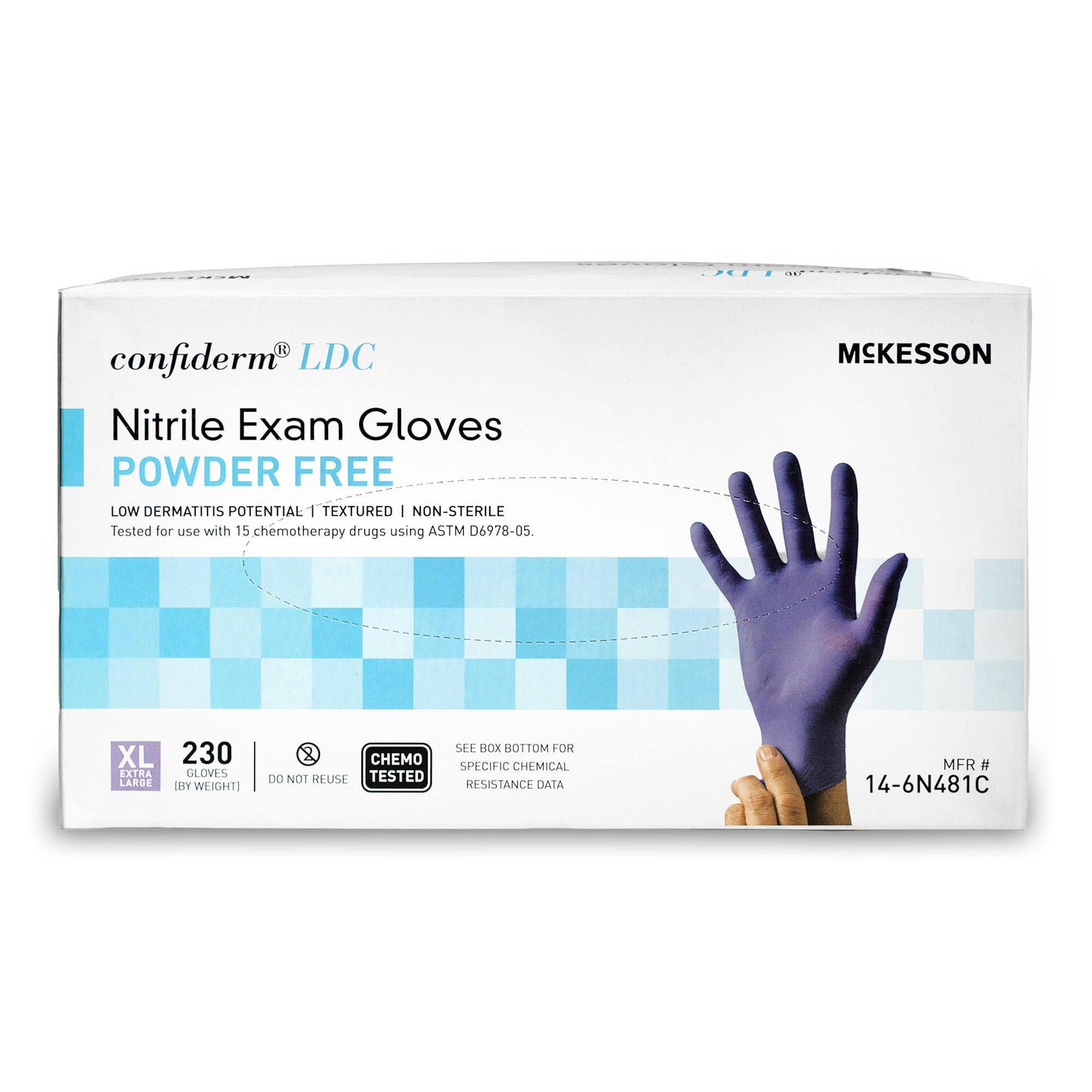 McKesson Confiderm LDC Nitrile Exam Glove, Blue, Extra Large - Box of 230 - Image 1