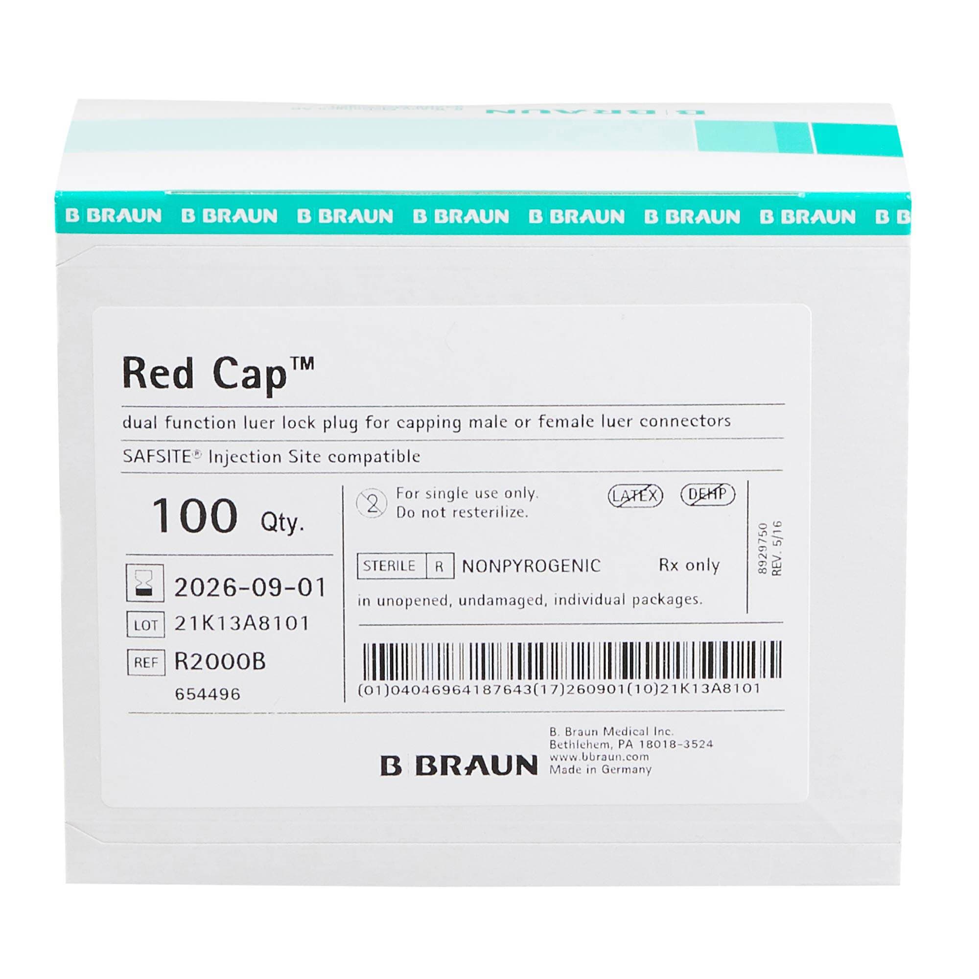 Red Cap Luer Replacement Cap - Image 2