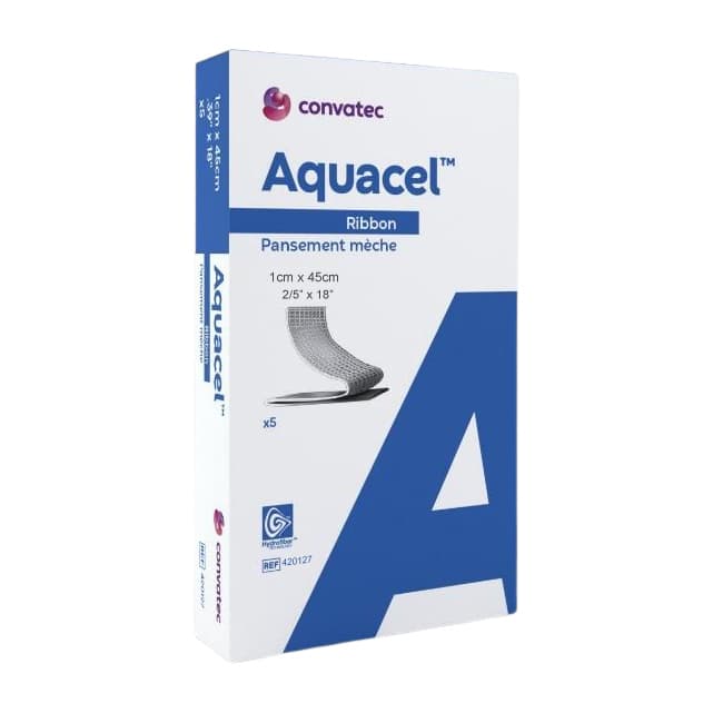 Aquacel Ribbon Hydrofiber Dressing, 0.39 Inchx 18 Inch - Box of 5 - Image 1