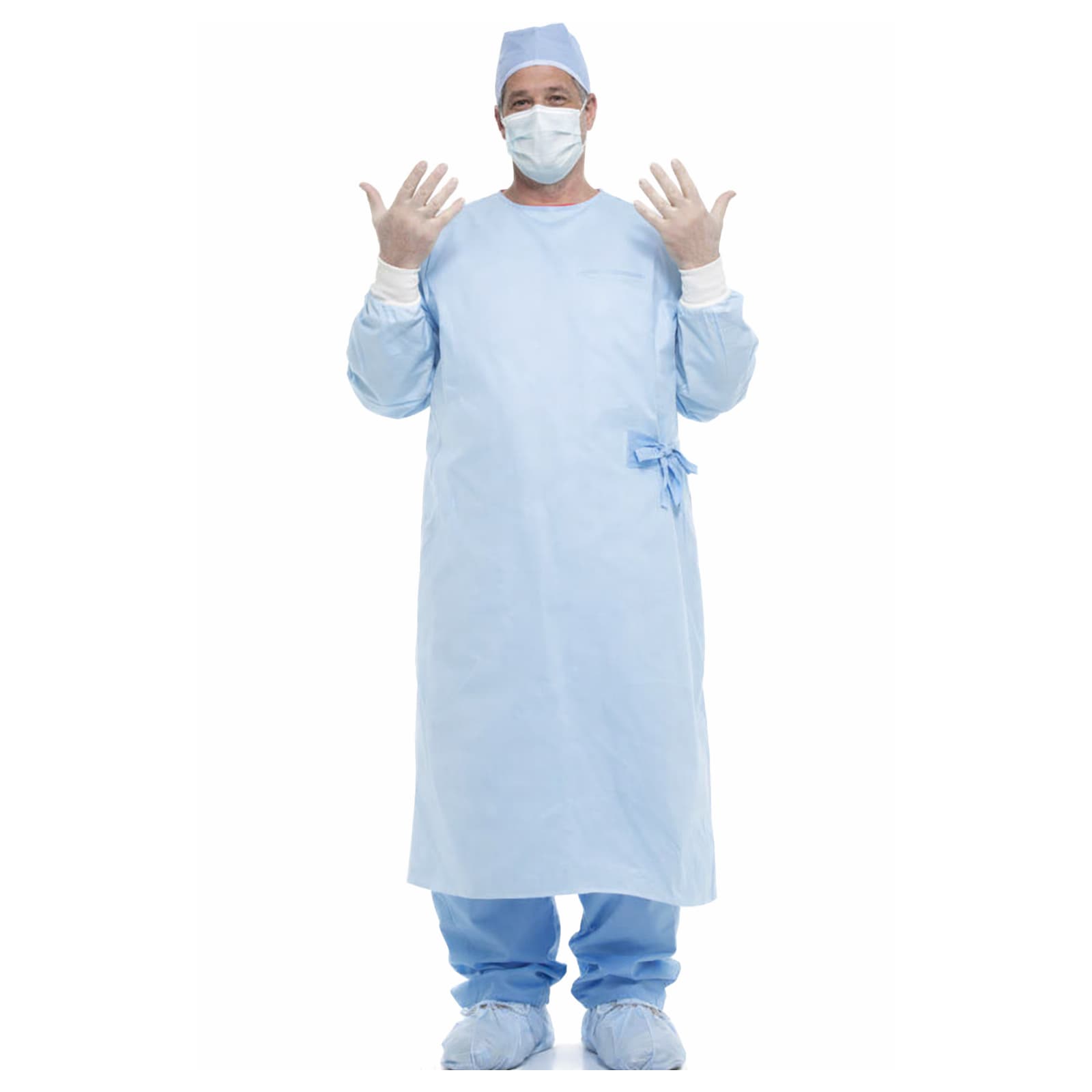 MICROCOOL Non-Reinforced Surgical Gown with Towel, Blue - Image 1
