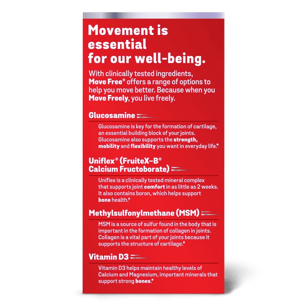 Move Free Advanced MSM + Vitamin D3 Glucosamine Chondroitin Joint Supplement - Image 2