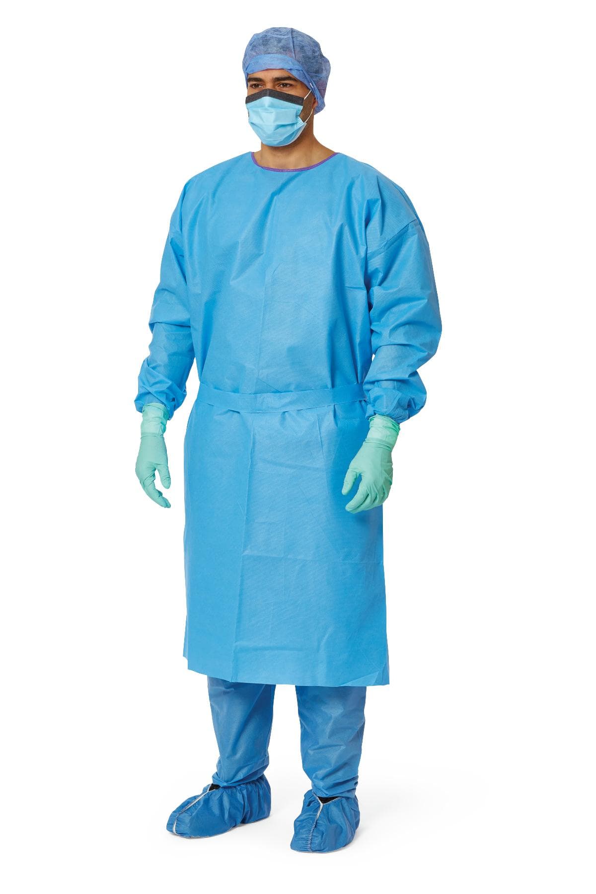 Medline AAMI Level 3 Premium Heavyweight Multilayer Isolation Gown with Knit Cuffs - Image 2