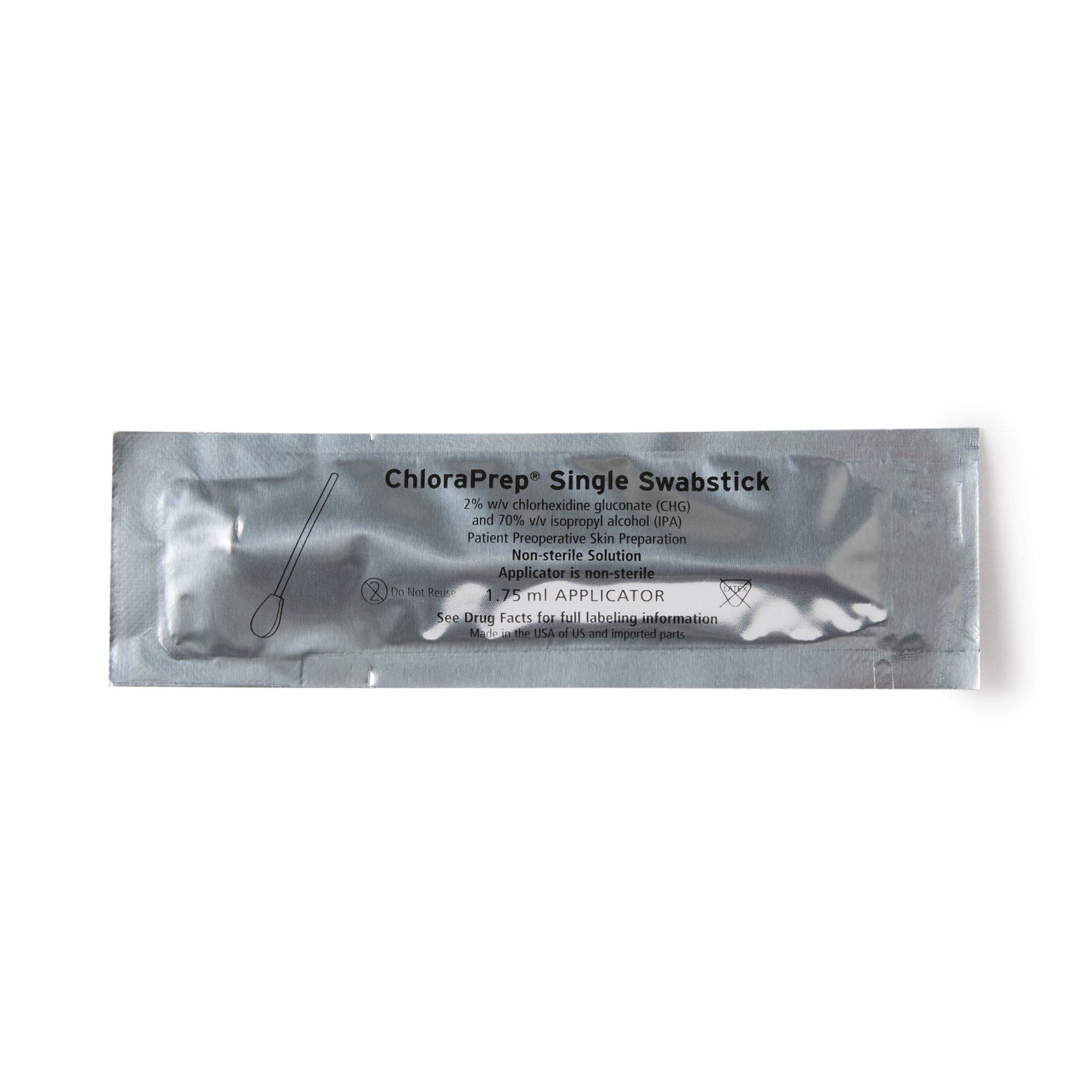 Becton ChloraPrep One-Step Single Swabstick, 1.75 ML - Case of 480 - Image 1