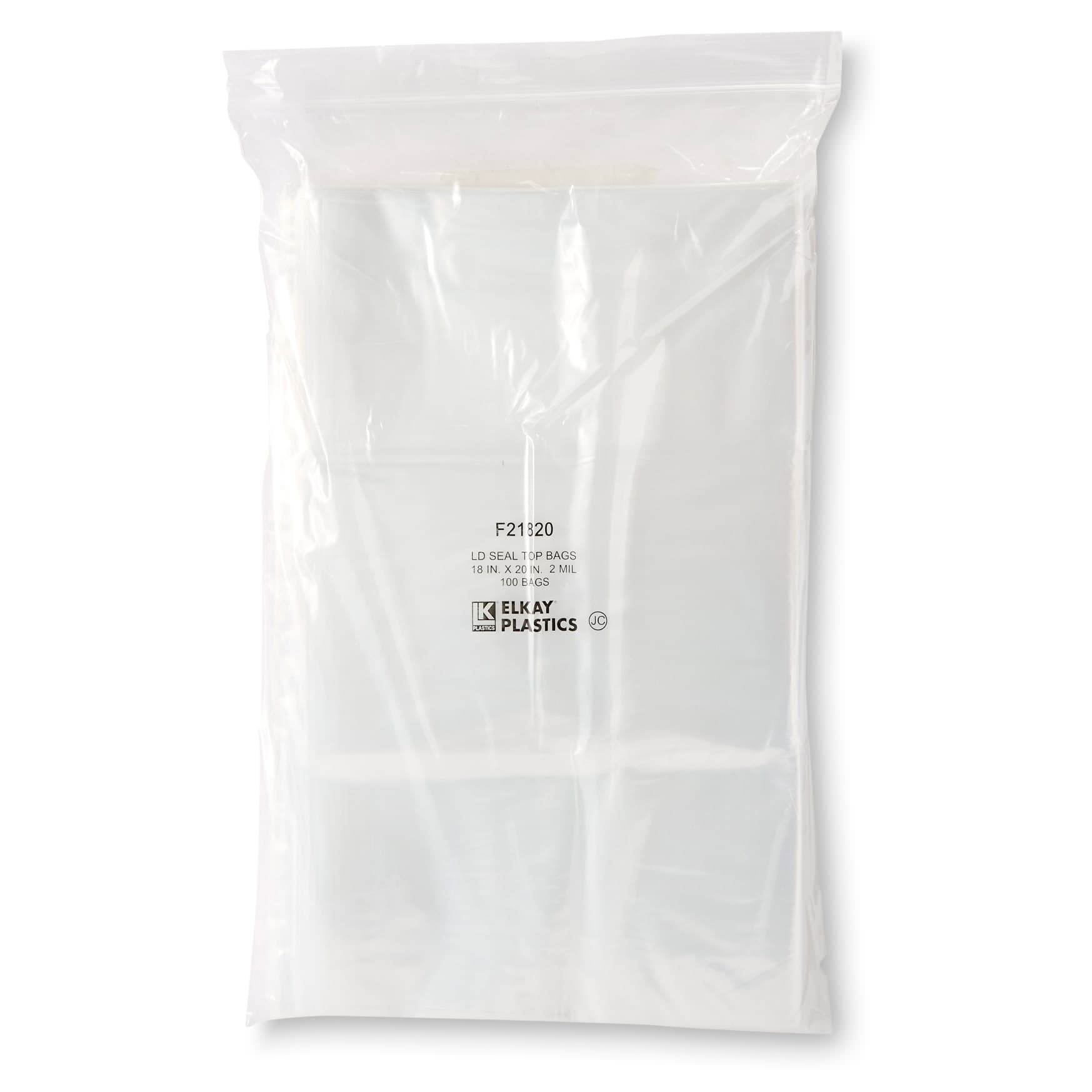 Elkay Plastics Reclosable Bag 3 mil, Clear, Zipper Closure, 18 x 20 Inch - Case of 500 - Image 1