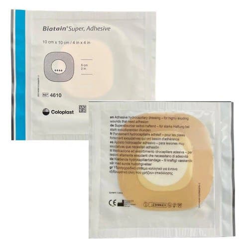 Biatain Super Hydrocapillary Adhesive Dressing, 4 x 4 Inch - Image 1