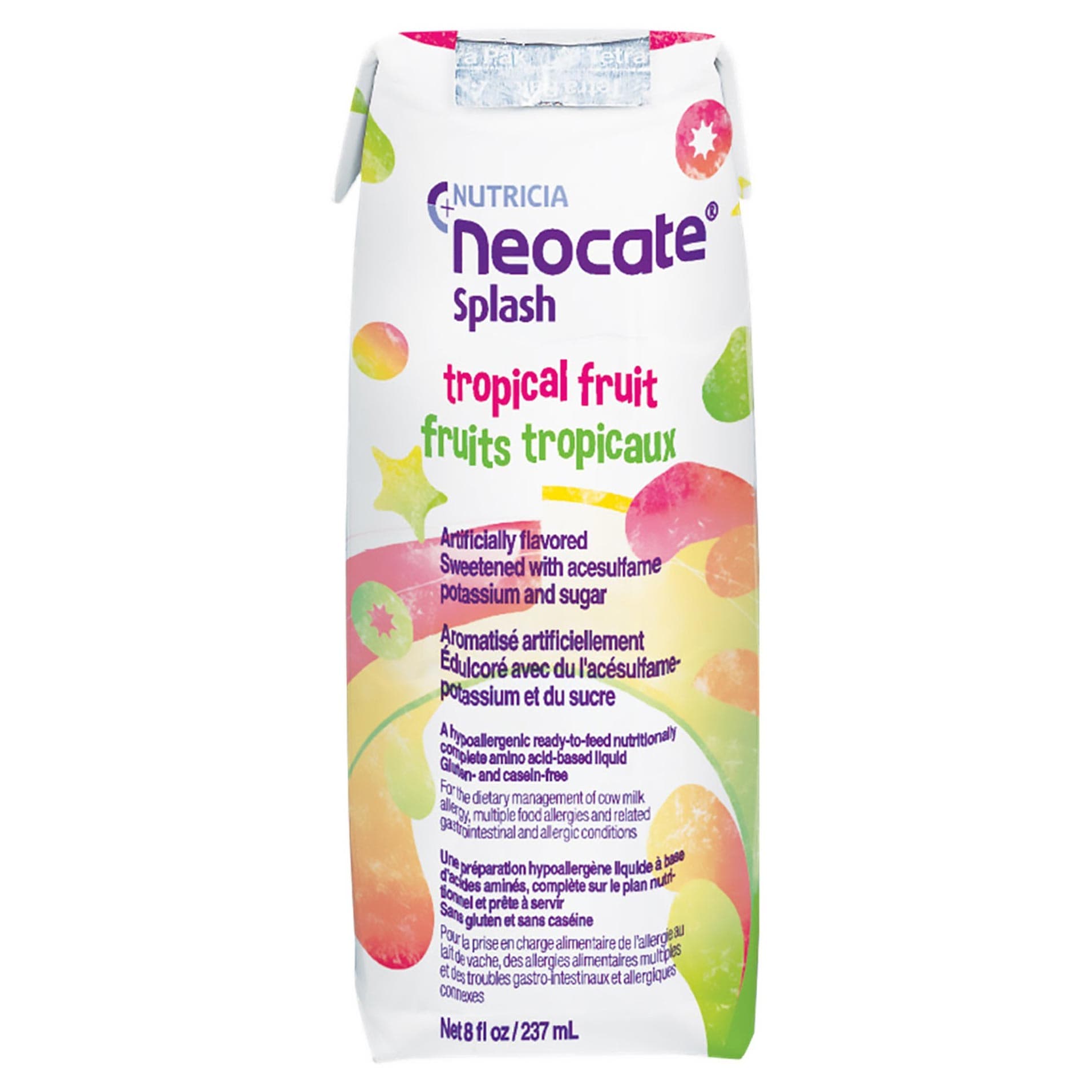 Neocate Splash Junior Hypoallergenic Amino Acid-Based Formula, Tropical Fruit, 8 oz - Case of 27 - Image 1