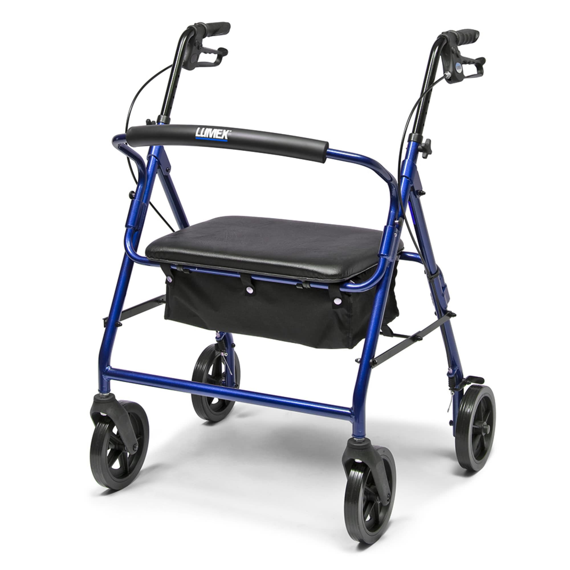Walkabout Four-Wheel Imperial Rollator with Contoured Backbar, Royal Blue - Each - Image 1