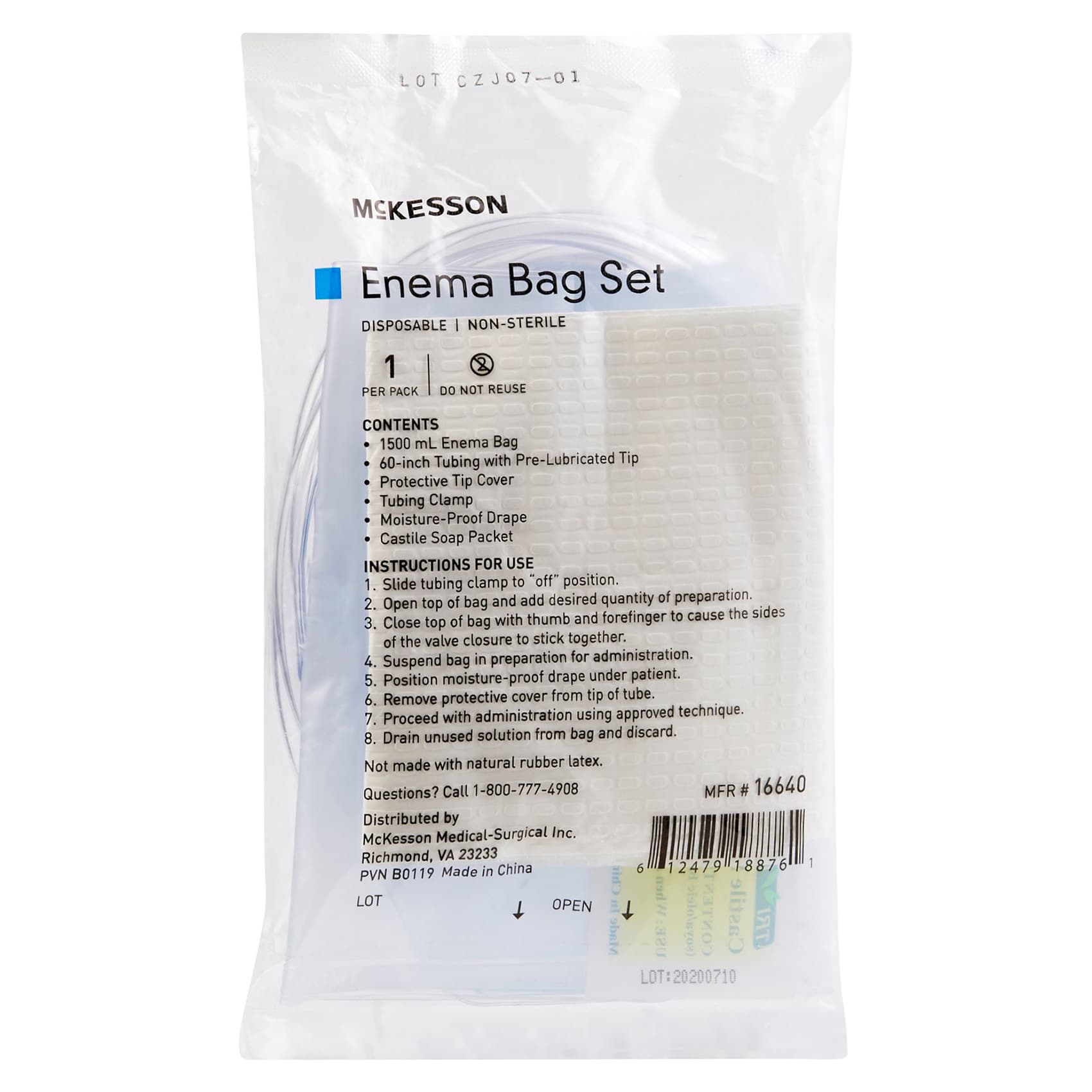 McKesson Enema Bag Set - Each - Image 1