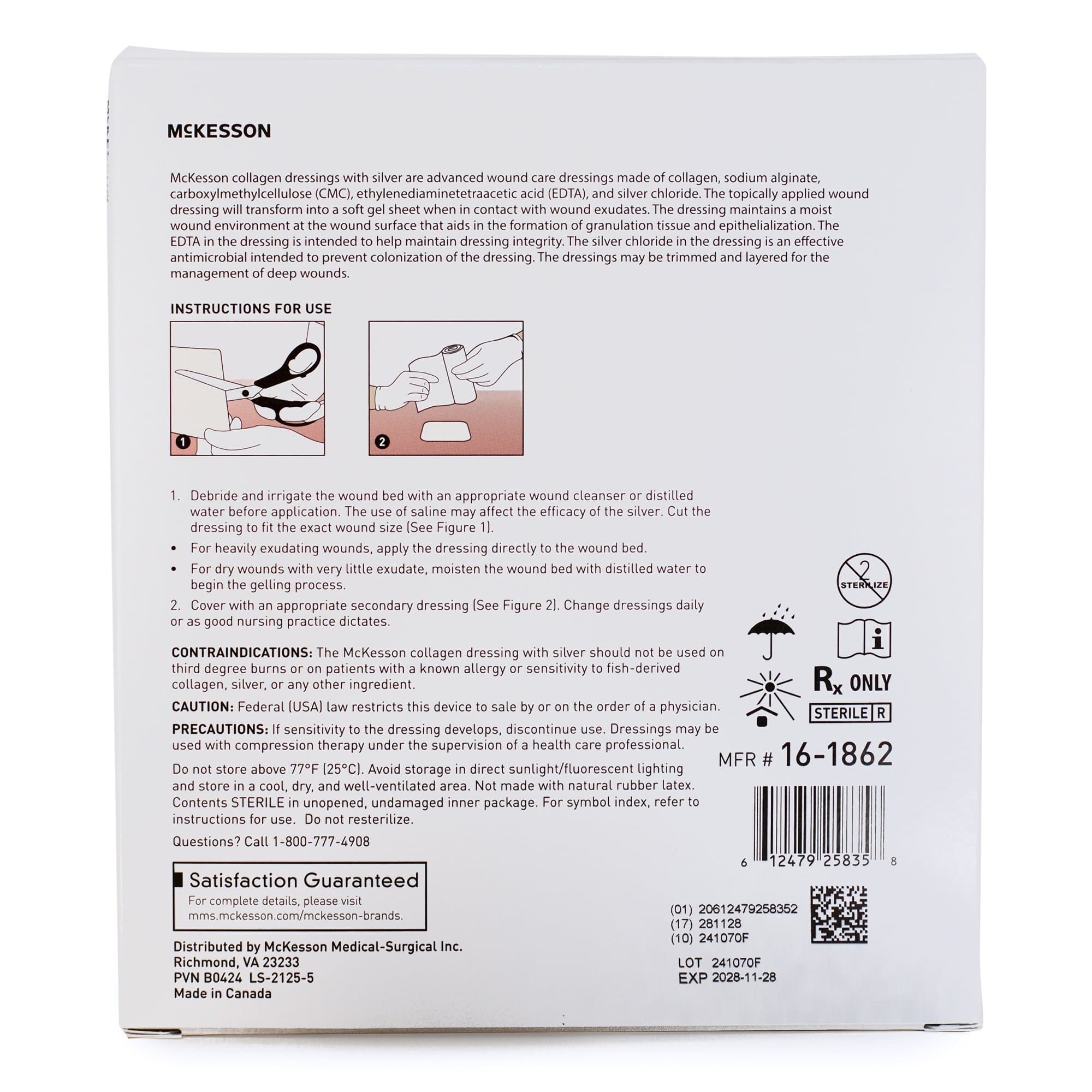 McKesson Silver Collagen Dressing, Sterile - Image 4