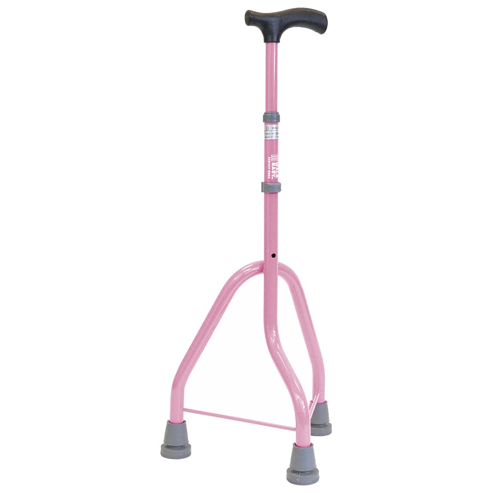 Walk Easy pediatric tripod straight neck cane - Pastel Pink - Image 1