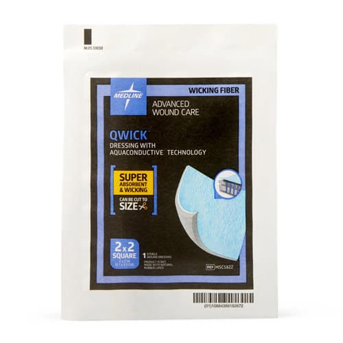 Medline Qwick Superabsorbent Wound Dressing, 2 x 2 Inch - Image 1