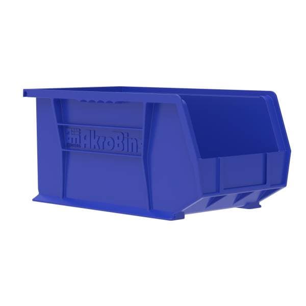 Akrobins 60 lbs Storage Bin, Blue, 14-3/4" L x 8-1/4" W x 7" H - Carton of 12 - Image 1
