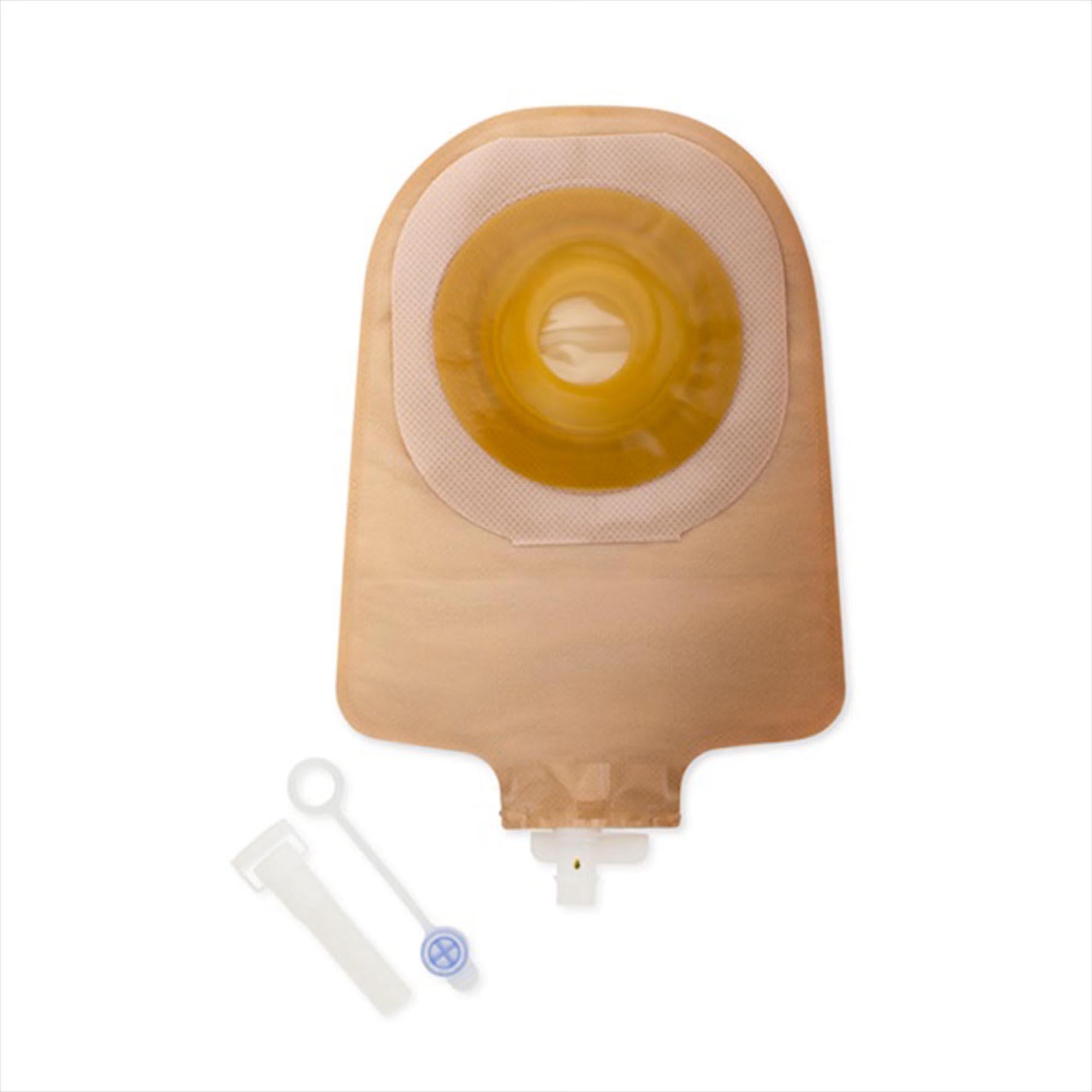 Premier 1-Piece Urostomy Pouch with Convex Flextend Barrier with Tape, Beige, 3/4 Inch - Box of 5 - Image 1