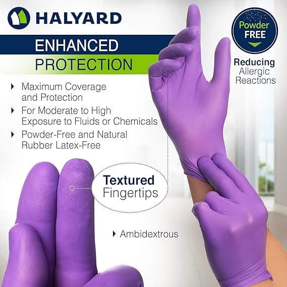 Halyard Purple Nitrile Sterile Exam Gloves, Single - Image 2