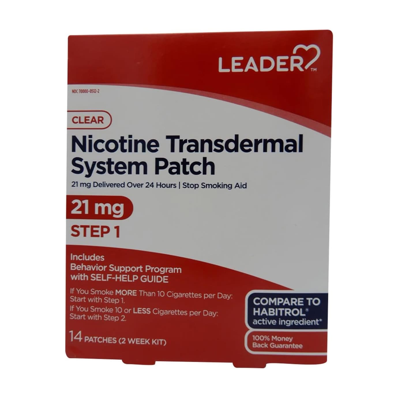 Leader Nicotine Transdermal System Patch, 21Mg, 14 ct - Each