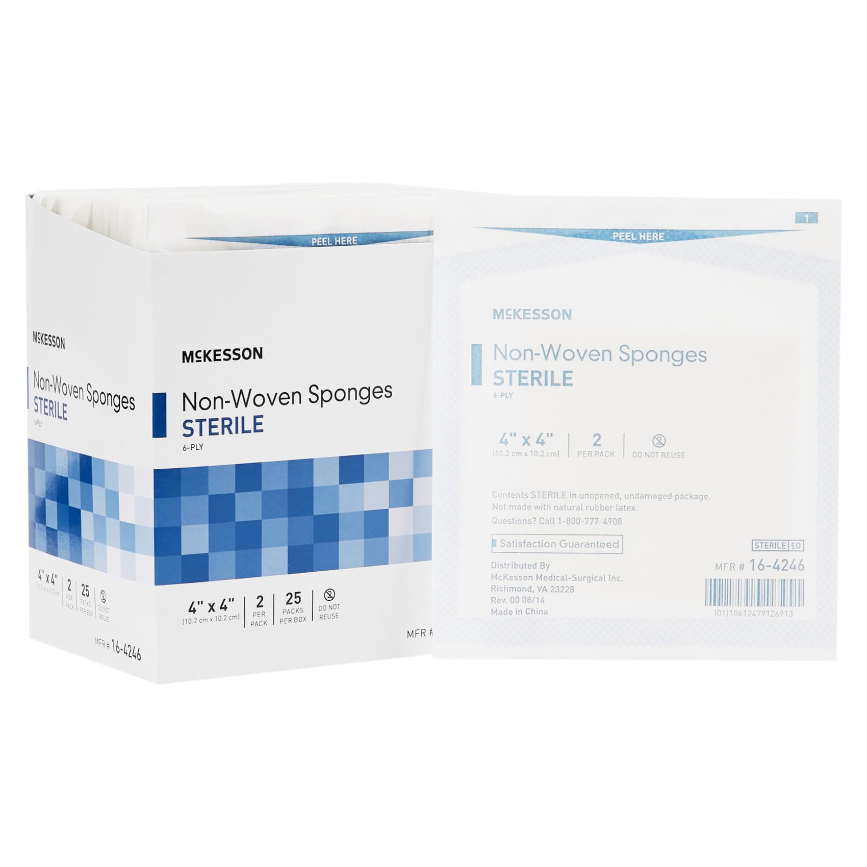 McKesson Polyester Nonwoven Sponge, 6-Ply, 4 x 4 Inch - Package of 2 - Image 1