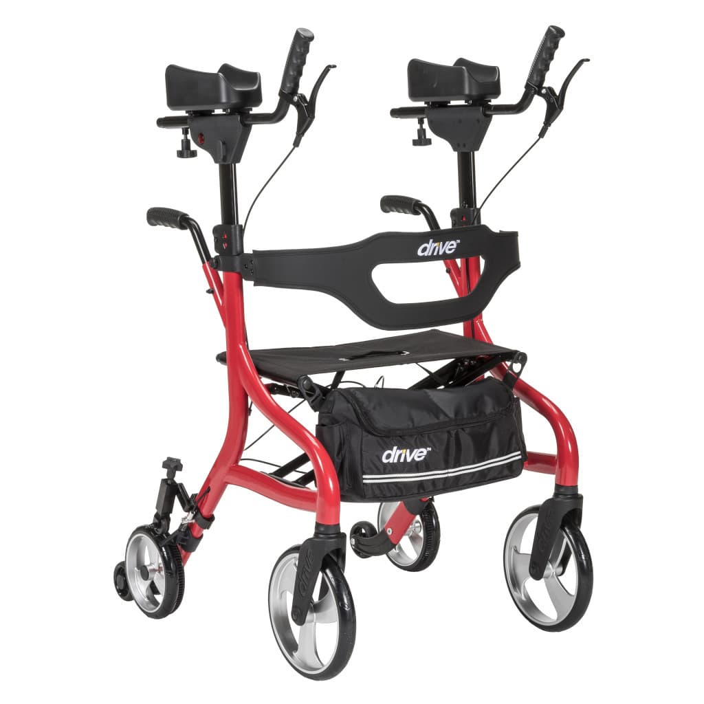 Nitro Neuro Upright Walker with Reverse Braking System and Adjustable Arm Supports, Red - Image 3