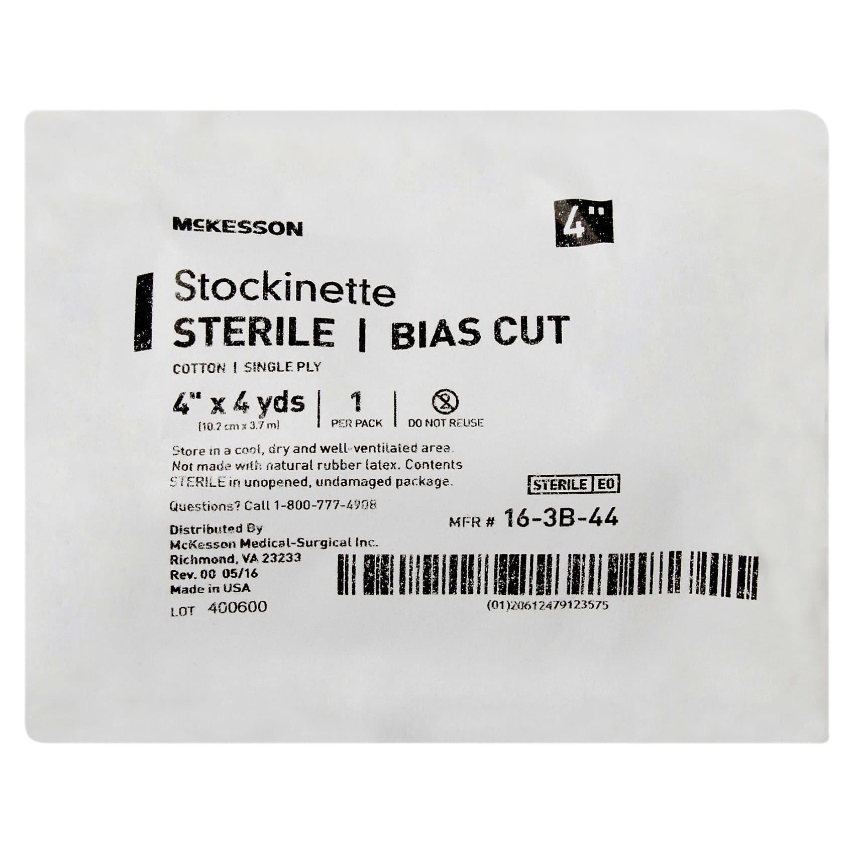 McKesson Bias Cut Stockinette Beige Sterile, 6 Inch X 4 Yard, Size 6 - Each - Image 1