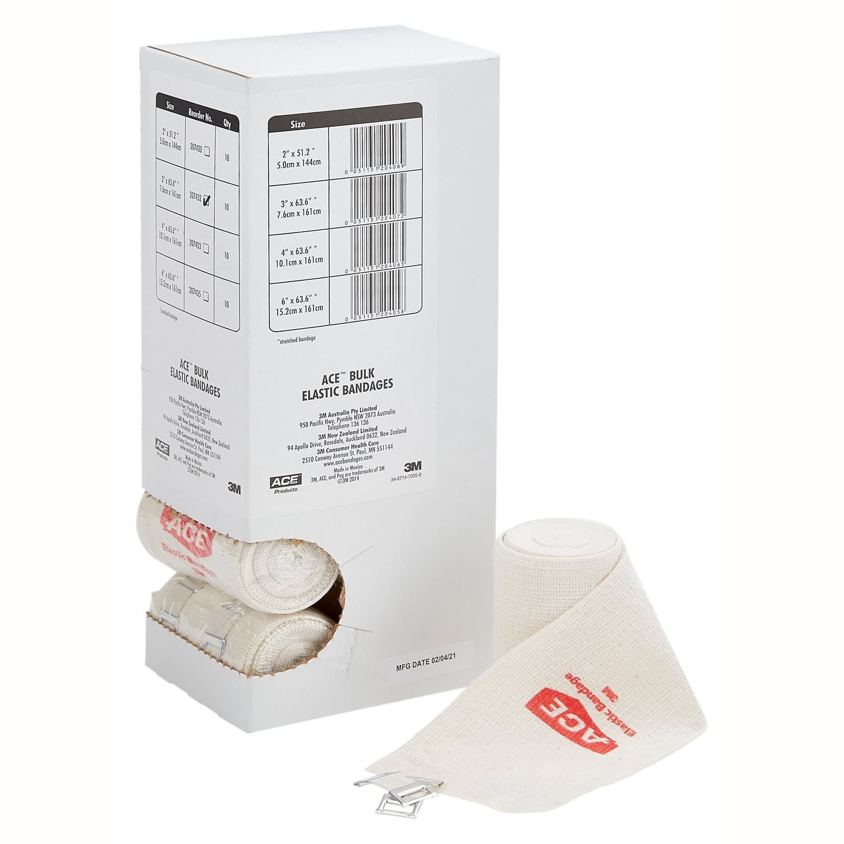 3M Ace Compression Elastic Bandage, Clip Detached Closure, 3 Inch x 5 Yard - Case of 50 - Image 1