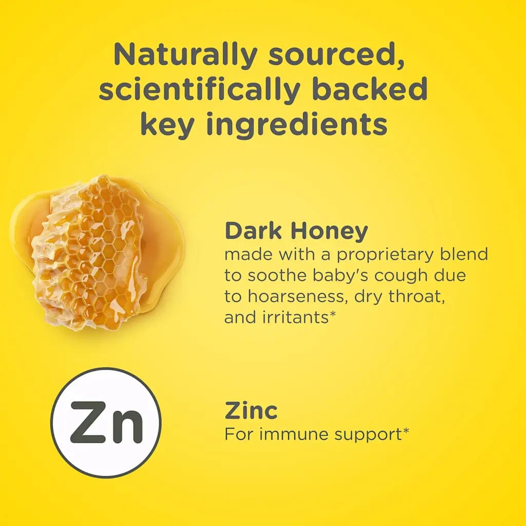 Zarbee's Naturals Baby Cough Syrup with Dark Honey and Zinc, 2 oz - Image 2