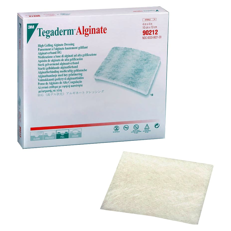 3M Tegaderm High Gelling Alginate Dressing, 4 x 4 Inch - Box of 10 - Image 1