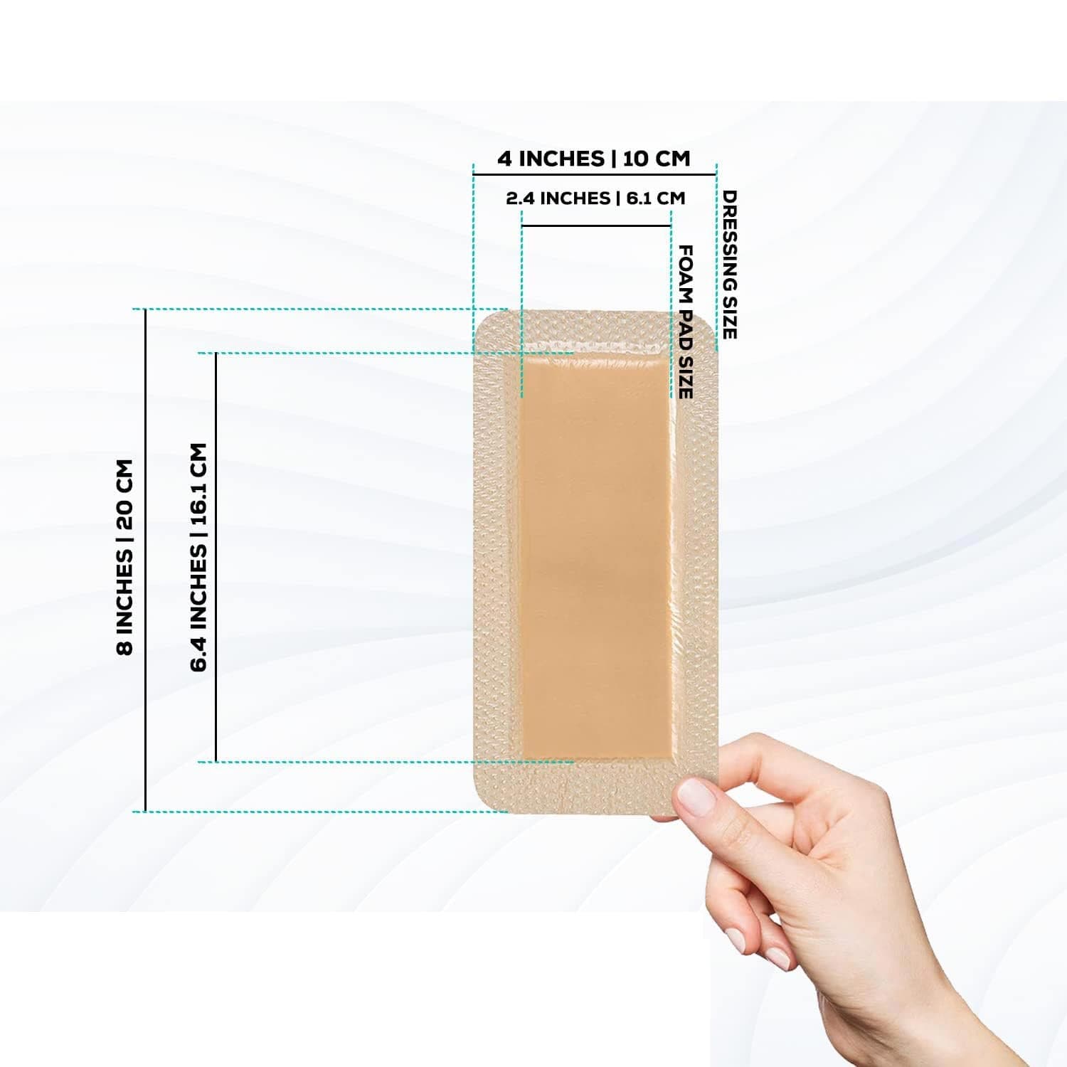 MedVance Bordered Silicone 4 x 8 Inch Foam Dressing, 2 x 6 Inch Pad - Image 1