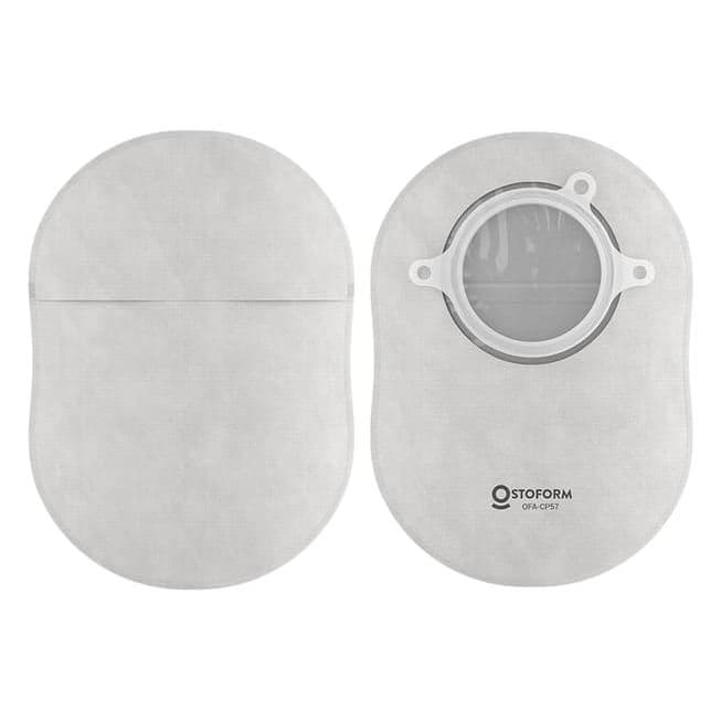 Ostoform FLOWASSIST Closed 2-Piece Pouch with Filter, Gray Opaque, 60 mm - 10/Box - Image 1