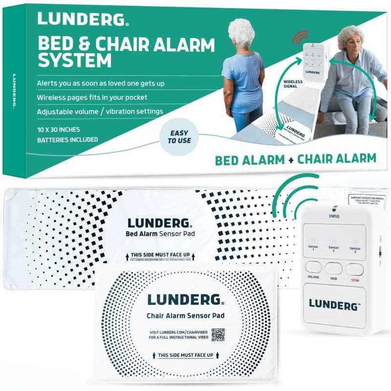 Lunderg Bed and Chair Alarm Set with Wireless Sensor Pad, Standard Alert - Image 1
