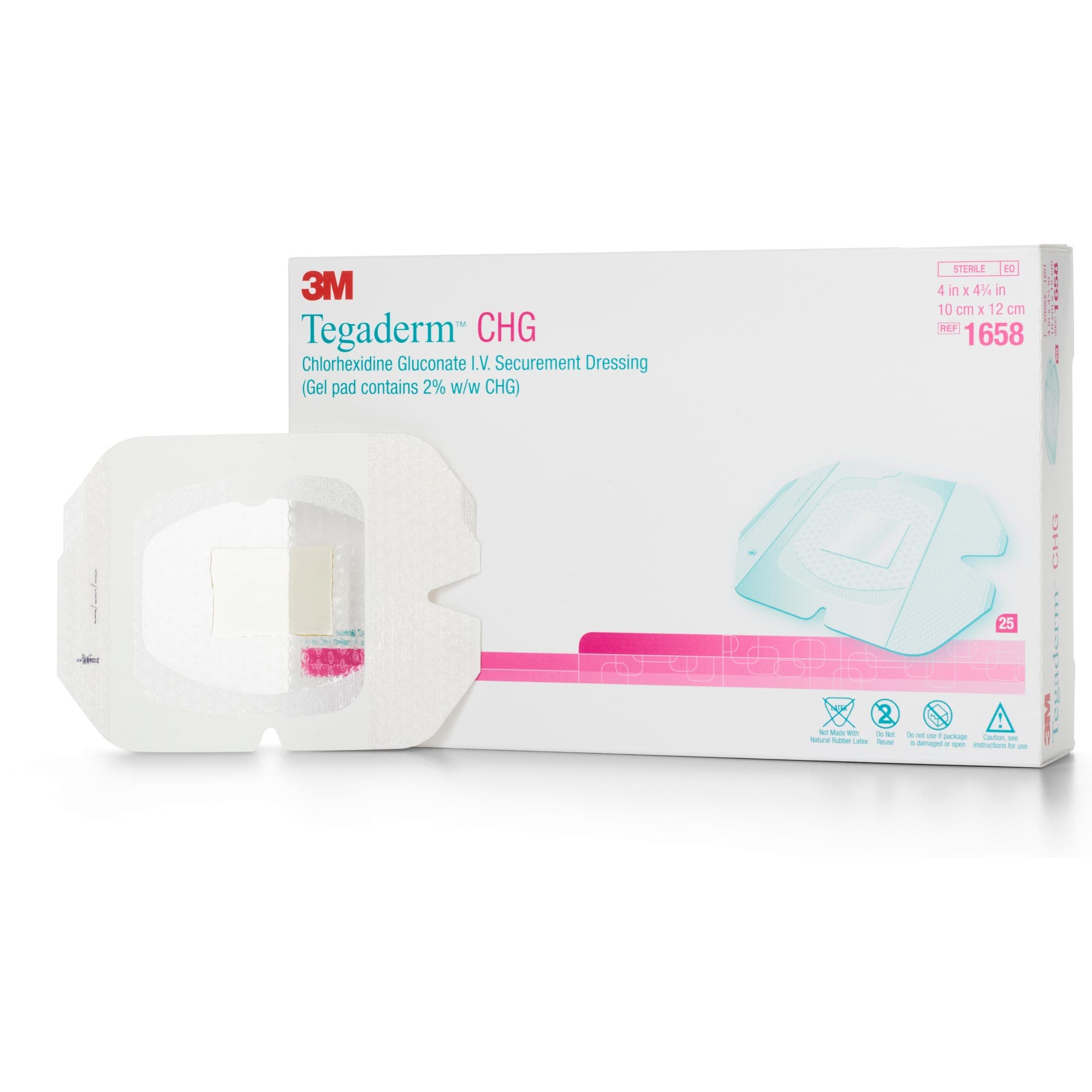 3M Tegaderm CHG I.V. Securement Dressing, 10 X 12 cm - Each - Image 1