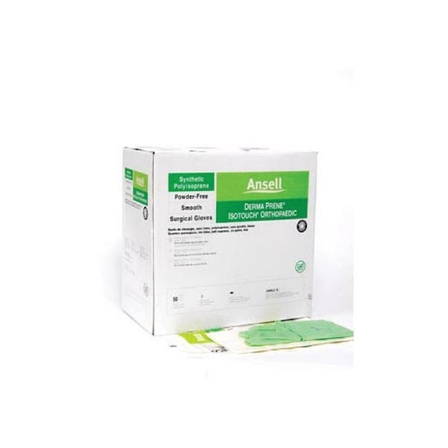 GAMMEX Non-Latex PI Ortho Surgical Glove Light Green Beaded Cuff Ortho, Size 6.5 - Case of 200 - Image 1